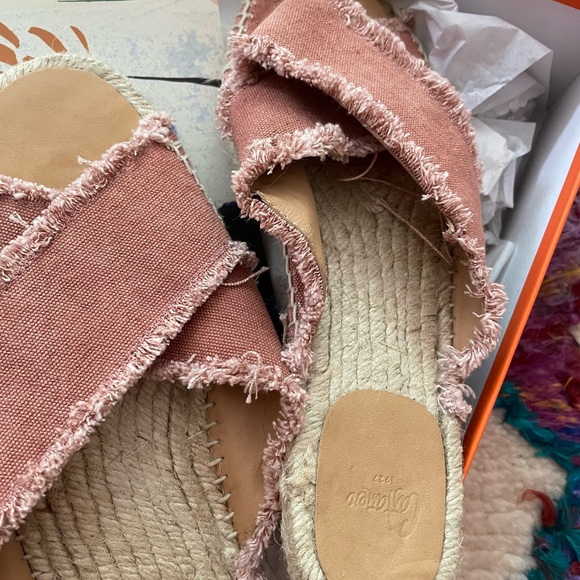 New in Box Castaner Palmera Espadrille Canvas Slide Sandals Rose-Made in Spain - Picture 3 of 5